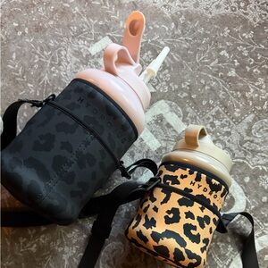 HydroJug Black and Tan Leopard Water Bottles